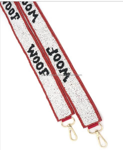 Vintage Dog Woof Beaded Cotton Fabric <b>Adjustable</b> Pet Theme Shoulder <b>Strap</b> Custom Detachable Hook Portable Sweet - Product Image 1