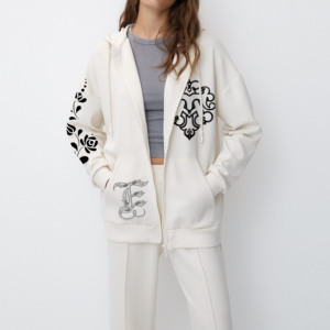 Women Plus Size 2 in 1 Printed Velour <b>Tracksuit</b> Set Hooded Full Length Pants Side Pockets Solid Color Casual Autumn Wear - Product Image 4