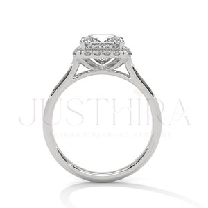 Elegant Design 14k Rose Gold Engagement Ring Classic Proposal Ring Princess Cut Moissanite Diamond <b>Wedding</b> Jewelry For Women - Product Image 5