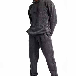 <b>Top</b> Quality Acid Wash <b>Distressed</b> Tracksuit Men Customize Vintage 100% Cotton Sun Faded <b>Distressed</b> Tracksuits In Low Rates - Product Image 4
