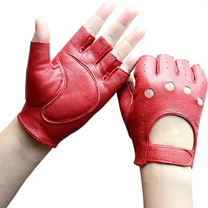 Guantes de fitness unisex de medio dedo, de piel de cabra verde, con correa de muñeca ajustable para levantamiento de pesas en el gimnasio. - Product Image 3