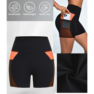 Shorts de yoga pour femmes, été, sport, décontractés, taille haute, côtelés, ajustés, en coton, séchage rapide, respirants, haute qualité - Product Image 4