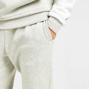 Chándal con Capucha para Hombre, Premium, Maternidad, Color Sólido |   Conjunto Deportivo Color Blanco Ártico Heather Oatmeal |   Entrenamiento Deportivo Urbano - Product Image 4