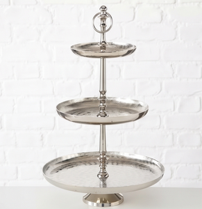 Premium Three Tier Decorative Stainless Steel <b>Cake</b> <b>Stand</b> Handmade Multi Layer Serving Tray For Desserts And Pastries - Product Image 1
