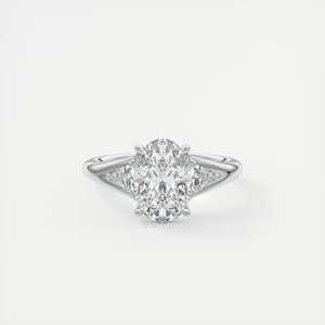 2.30 Ct Oval 3 Center Side <b>Stone</b> Lab Grown Diamond Three <b>Stone</b> Split Engagement Ring 14k Gold Trendy Wedding Gift - Product Image 3