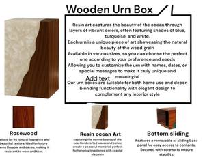 Urna de lujo de resina perlada y madera de nogal, hecha a mano, moderna, para guardar cenizas humanas, tamaño mediano, 9x5.5 pulgadas. - Product Image 4