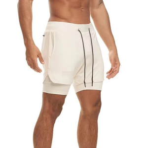 Shorts de sport élégants à double couche pour hommes, avec soutien de compression interne, légers, pour la course et le fitness, vente en gros - Product Image 4