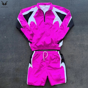 Ensemble short coupe-vent tendance pour homme, nouvelle collection, couleurs contrastées, qualité supérieure, entièrement personnalisable, faible MOQ. - Product Image 4
