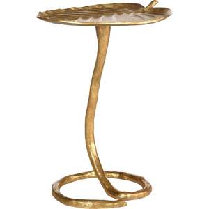 Premium Quality Aluminium <b>Side</b> <b>Table</b> Furniture Luxury <b>Tables</b> <b>Gold</b> Finished With Leaf Top for Living Room Decorations - Product Image 1