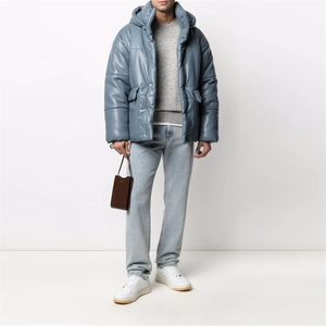 2026 <b>Men's</b> Winter Adjustable Hem Cotton Loose Solid Color Stand Collar Thick Youth <b>Man</b> Puffer <b>Jacket</b> - Product Image 4