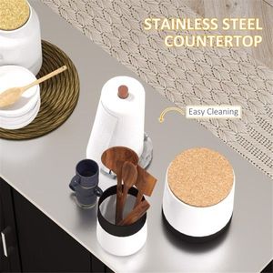 Isola da Cucina Moderna/Armadio Contenitore Portatile e Regolabile con Materiali in Legno e Metallo, Design Impermeabile - Product Image 6