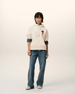 เสื้อฮู้ดครีมยูนิเซ็กซ์ ทรงปกติ ผ้าฝ้ายถัก ปักลายหัวใจด้านหน้า สวมใส่สบายๆ สำหรับฤดูใบไม้ร่วง - Product Image 6
