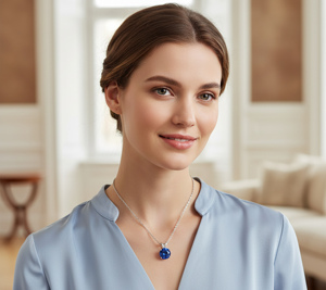 Pendentif classique de luxe Tanya Gems certifié en argent 925 avec zircone cubique, serti clos, fermoir boucle, bijoux unisexe pour usage quotidien - Product Image 1