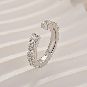 New Design 925 Moissanite Round Cut <b>Open</b> Women's Wedding Band Sterling Silver White Gold Plated 1.4 Carat <b>Ring</b> - Product Image 2