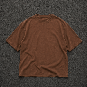 เสื้อยืดวินเทจคุณภาพพรีเมียม ทรงหลวม ไหล่ตก ผ้าคอตตอนหนา สีน้ำตาลซีด สไตล์สตรีทแวร์ สำหรับผู้ชาย - Product Image 6