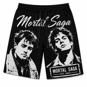 Shorts pour femme personnalisés MORTAL SAGA en coton 100% avec impression numérique, en tissu Oxford respirant, style vintage, pour l'hiver, couleur pierre - Product Image 5