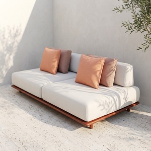 Canapé-lit d'extérieur en teck massif sur mesure avec coussins en mousse à séchage rapide, vente en gros, directement de l'usine de meubles de Jepara - Product Image 2