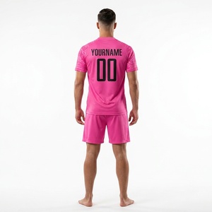 Conjunto de Camiseta de Fútbol Rosa Personalizada para Hombre, Nombre y Número del Equipo Sublimados, Absorbe la Humedad, Ajuste Atlético, Ropa para Todas las Temporadas - Product Image 2