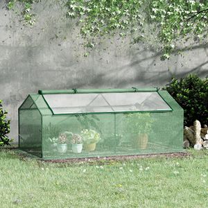 Mini serre portable 71'' x 36'' x 28'' pour plantes, en verre, avec grandes fenêtres à fermeture éclair pour utilisation en extérieur et en intérieur - Product Image 2