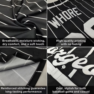 Custom Made Polyester Sublimation <b>Baseball</b> Jersey Newest Style Half Sleeves <b>Baseball</b> Uniforms Quick Dry Full Button - Product Image 5