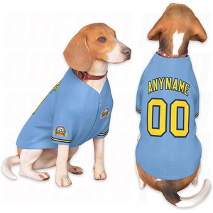 เสื้อเจอร์ซีย์สุนัขสุดหรู ระบายอากาศได้ดี ผลิตจากผ้าโพลีเอสเตอร์ตาข่าย สำหรับฤดูหนาว ฤดูใบไม้ผลิ ฤดูร้อน เหมาะสำหรับเล่นกีฬา ลายเรียบๆ พร้อมปักชื่อ เบอร์ และโลโก้ - Product Image 1