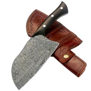 Cuchillos de Cocina Multiusos con Hoja de Acero Forjado Rústico, Mango de Madera Cómodo y Funda de Cuero para Cortar Carne - Product Image 1