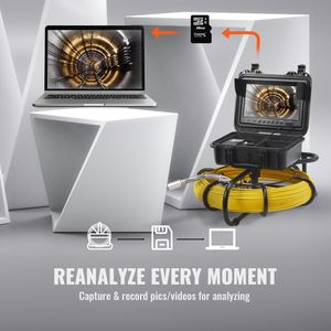 Telecamera per Ispezione Fognature Impermeabile IP68 da 230 Ft/70 m con Schermo da 9 Pollici, 12 LED Regolabili, Funzione DVR per Ispezione Tubazioni - Product Image 6