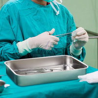 Plateau à instruments médical en acier inoxydable avec bords arrondis lisses, utilisation manuelle, réutilisable pour une préparation clinique pratique