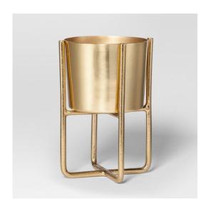 Support de pot de fleurs haut en métal doré, style nordique, pour décoration intérieure et jardin, nouvelle collection, vente chaude usine - Product Image 1