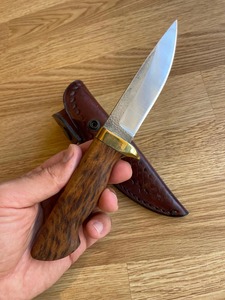 Couteau à lame pointue en acier inoxydable, manche en bois, épaisseur de 0,6 mm, lame simple non réglable, couteau de camping, DIY OEM - Product Image 4