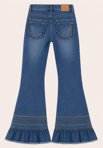 Jean baggy bleu unisexe, coupe large, effet usé, style streetwear - Product Image 2