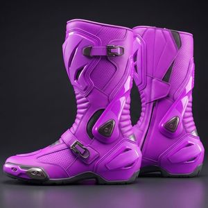 Botas Largas para Motocicleta, Calzado Clásico de Cuero para Motociclismo con Diseño de Protección en el Tobillo para Viajes y Desplazamientos Diarios por Carretera - Product Image 4