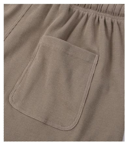 Shorts Bermuda Homme en Coton Uni Tissé avec Cordon de Serrage, Taille Mi-Haute, Décontracté, Respirant, avec Poches - Product Image 6