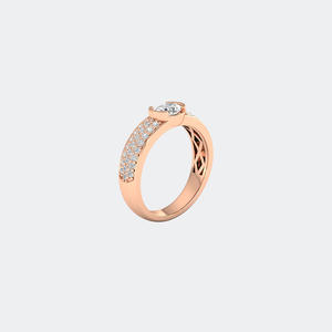 Bague solitaire en diamant rond taille brillant 1,00 carat, plaquée or, certifiée IGI, cadeau de fiançailles, de mariage ou d'anniversaire - Product Image 2