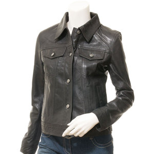 Wholesale <b>Women</b> Lambskin <b>Leather</b> Biker <b>Jacket</b> <b>Vintage</b> Moto Style OEM Custom <b>Women</b> <b>Leather</b> <b>Jacket</b> Real Cowhide Motorcycle Biker - Product Image 4