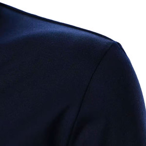 Polo à manches courtes pour homme, bleu marine et blanc, coupe classique, design tricoté décontracté - Product Image 6