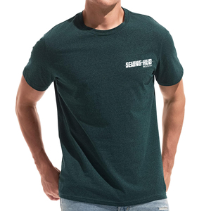 Camisetas de Cuello Redondo 100% Algodón para Hombre, Camisetas Básicas de Manga Corta con Ribete, Camisetas Lisas de Color Sólido, Corte Ajustado - Product Image 4