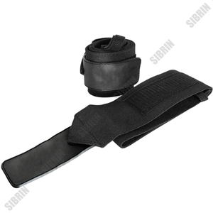 Sibrin Custom Logo <b>Black</b> Wrist <b>Wraps</b> Heavy Duty Braces Support for Powerlifting Weightlifting Wrist Support 18 Inch - Product Image 1