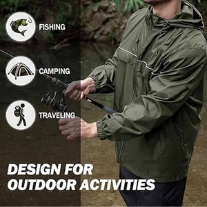 Chaqueta Cortavientos Impermeable y Transpirable Ligera Personalizada para Hombre, Nueva Serie de Chaquetas para Lluvia de Diseño para Exteriores, Cargada por Dress Sports - Product Image 3