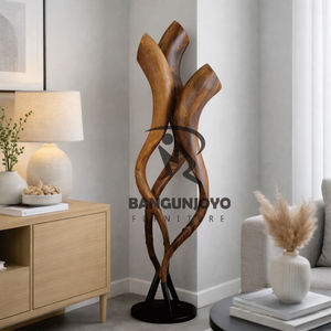 Soporte de Decoración para el Hogar Único, Hecho de Madera de Suar y Hierro, Muebles de Hotel, Diseño Minimalista Moderno, Ecológico y Duradero - Product Image 1
