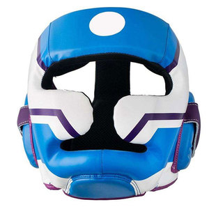 Protège-tête de boxe en cuir PU bleu, blanc et violet pour adultes, unisexe, usage universel - Product Image 6