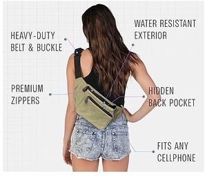 Sac banane de sport à faible MOQ avec compartiment pour téléphone, idéal pour la course et la gym, sac de taille et sac bandoulière pour fitness - Product Image 2
