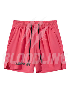 Pantalones Cortos Deportivos para Hombre Bloodline, Color Azul Claro, Cintura con Cordón, Secado Rápido, con Bolsillos, Largo Medio, Color Sólido, Logotipo Frontal - Product Image 2