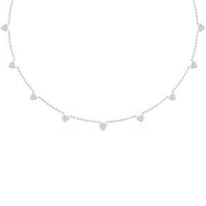 Collier avec pendentif en diamant de laboratoire taille cœur 3,30 CTW, clarté VS+, or rose 9K, bijoux de luxe, 16 pouces - Product Image 4