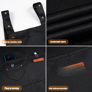 Multipurpose <b>kitchen</b> <b>apron</b> with waist fit polyester fabric and button closure for chefs food service and gardening use - Product Image 4