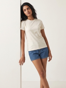 เสื้อยืดสีขาวทรงปกติ คลาสสิก ลำลอง ผ้าฝ้าย แขนสั้น คอกลม เรียบง่าย ใส่ได้ทุกวัน เสื้อผ้าแฟชั่นสำหรับผู้ชายและผู้หญิง - Product Image 4