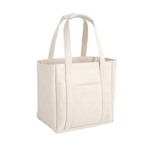 กระเป๋าผ้าแคนวาสแบบมีซิปและช่องใส่ของ  รับผลิตตามแบบ พร้อมสกรีนโลโก้  เป็นมิตรต่อสิ่งแวดล้อม ใช้ซ้ำได้ มีหลายขนาดให้เลือก เหมาะสำหรับการช้อปปิ้ง - Product Image 1