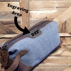 Leather Canvas Toiletry Bag Travel Organizer Waterproof Dopp Kit Cosmetic Storage <b>Case</b> Large Size LCTB-0022 - Product Image 4