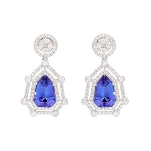 Handmade Tanzanite <b>Stud</b> Earrings Natural Blue Gemstone 925 Sterling <b>Silver</b> Gold Plated Luxury Jewelry Women Party Elegant Gift - Product Image 4