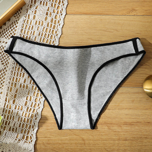 Culottes de bikini taille basse pour femmes, couleur bonbon, mignonnes, unies, respirantes, en nylon et coton, sans couture - Product Image 2